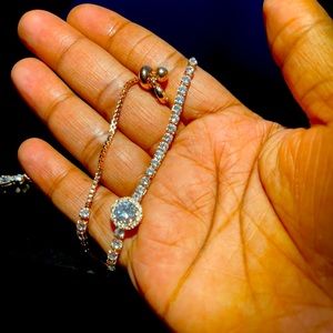 An rose gold diamond bracelet